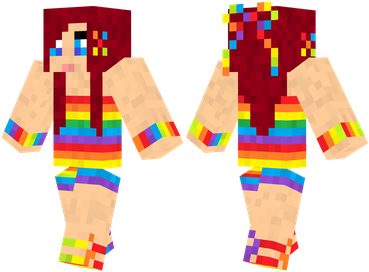 Скачать бесплатно скин для Minecraft / Девушка радуга
