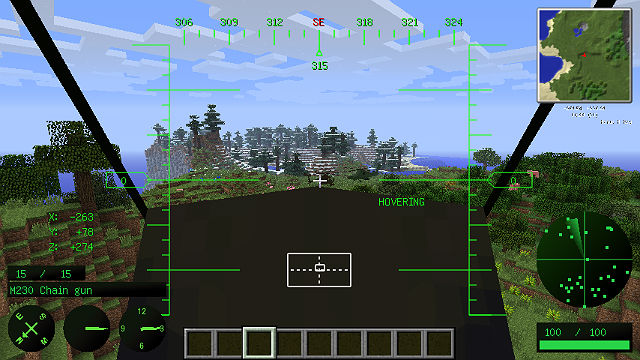 Ударный вертолет Апачи - Мод для Minecraft 1.6.2