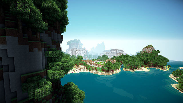 Карта Minecraft на красивом острове для версий 1.7.2, 1.6.2, 1.5.2
