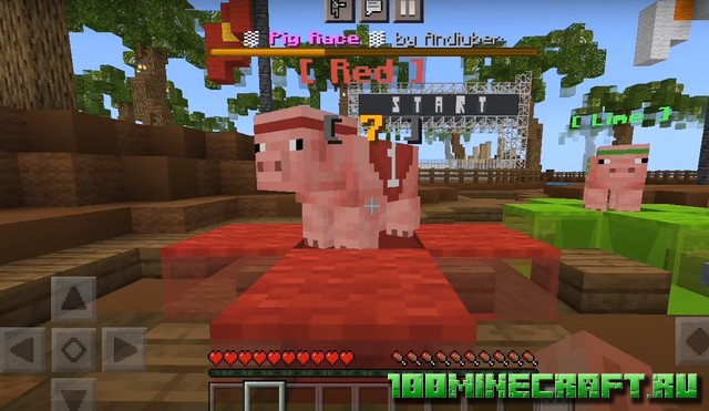 Карта Pig Race для Майнкрафт ПЕ 1.19 на телефон, Айфон
