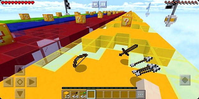 Майнкрафт карта Lucky block Race 2 на Андроид