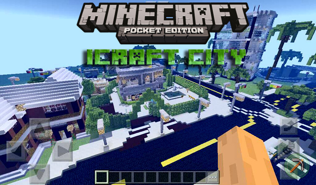 Карта iCraft City на Майнкрафт PE 1.2.13, 1.2.10, Windows 10