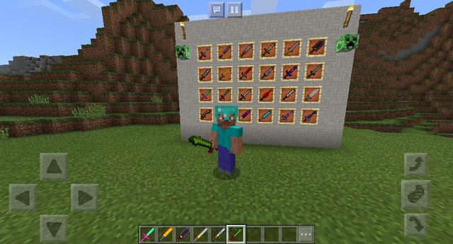 Мод Weapons Sword на Майнкрафт ПЕ 1.2.10 / Windows 10