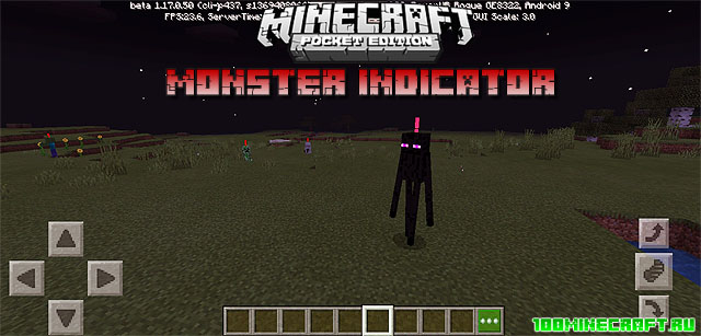Мод Monster Indicator для Майнкрафт ПЕ 1.17, 1.16