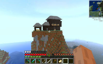 Minecraft / Картинка дом небольшой домик на горе / Minecraft v1.1