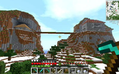 Картинки Minecraft / Два дома на горе