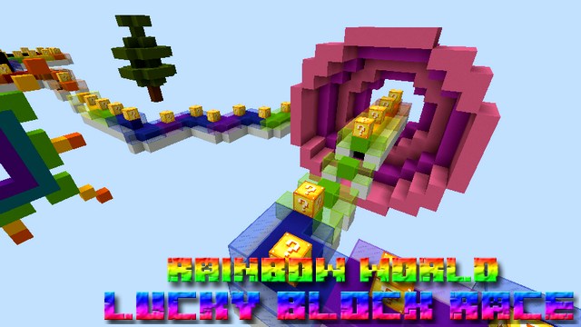 Карта паркур Lucky Block Race на Майнкрафт 1.12.2
