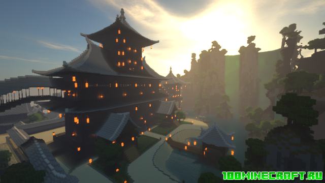 Карта Japanese town для Майнкрафт 1.16.5
