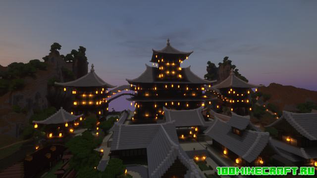Карта Japanese town для Майнкрафт 1.16.5