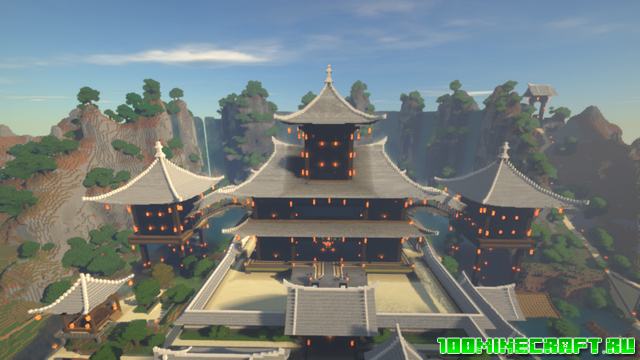 Карта Japanese town для Майнкрафт 1.16.5