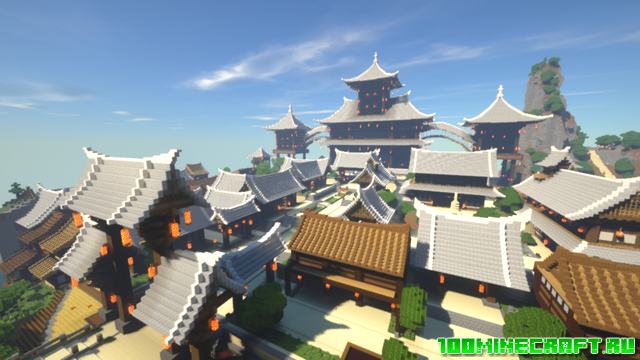 Карта Japanese town для Майнкрафт 1.16.5
