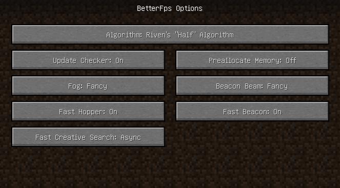 Скачать мод BetterFPS для Майнкрафт 1.11.2 