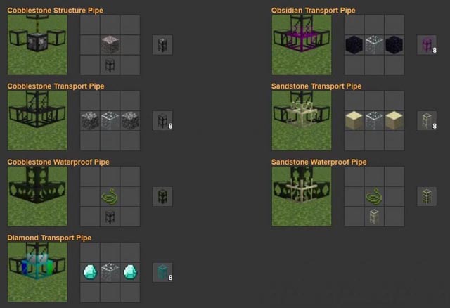 Рецепты механизмов для Build Craft
