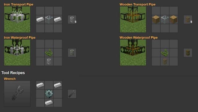 Рецепты механизмов для Build Craft