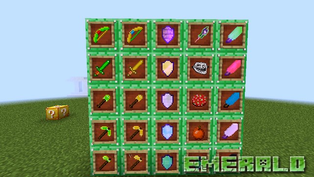 Мод изумрудный лаки блок на Майнкрафт 1.8.9