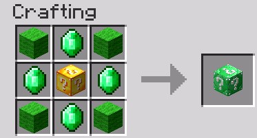 Мод изумрудный лаки блок на Майнкрафт 1.8.9