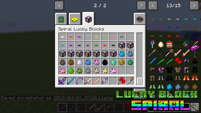 Мод Lucky Block Spiral на Майнкрафт 1.8.9
