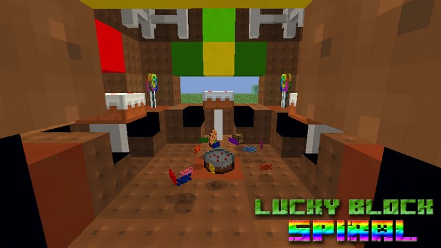 Мод Lucky Block Spiral на Майнкрафт 1.8.9