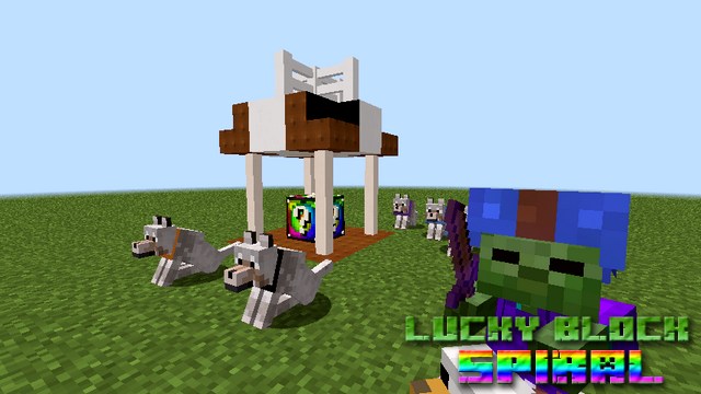 Мод Lucky Block Spiral на Майнкрафт 1.8.9