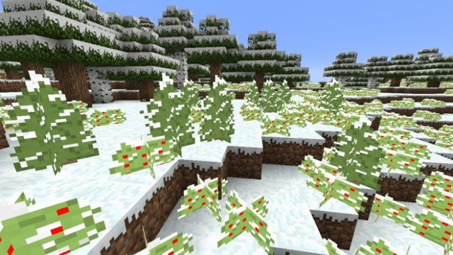 Новогодние текстуры Winterification для Майнкрафт 1.13, 1.12.2