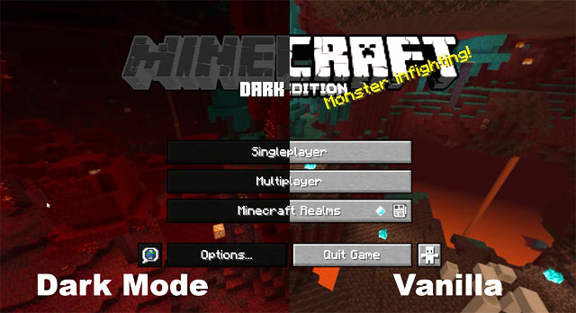 Бесплатно скачать текстуры Dark Mode для MC 1.20, 1.19